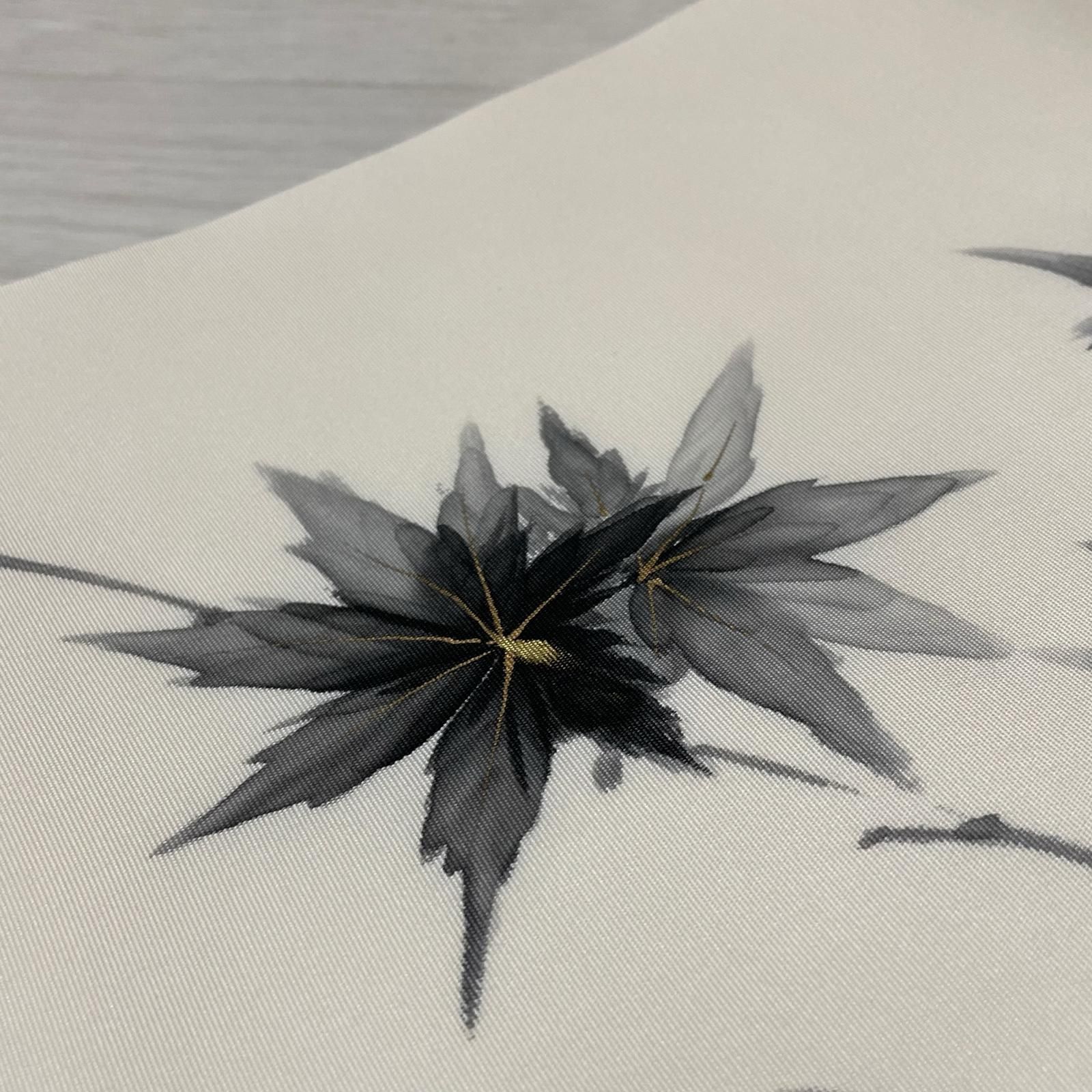 作家物 名古屋帯 塩瀬 墨書きの上品な花模様 九寸 正絹 着物 X-3303