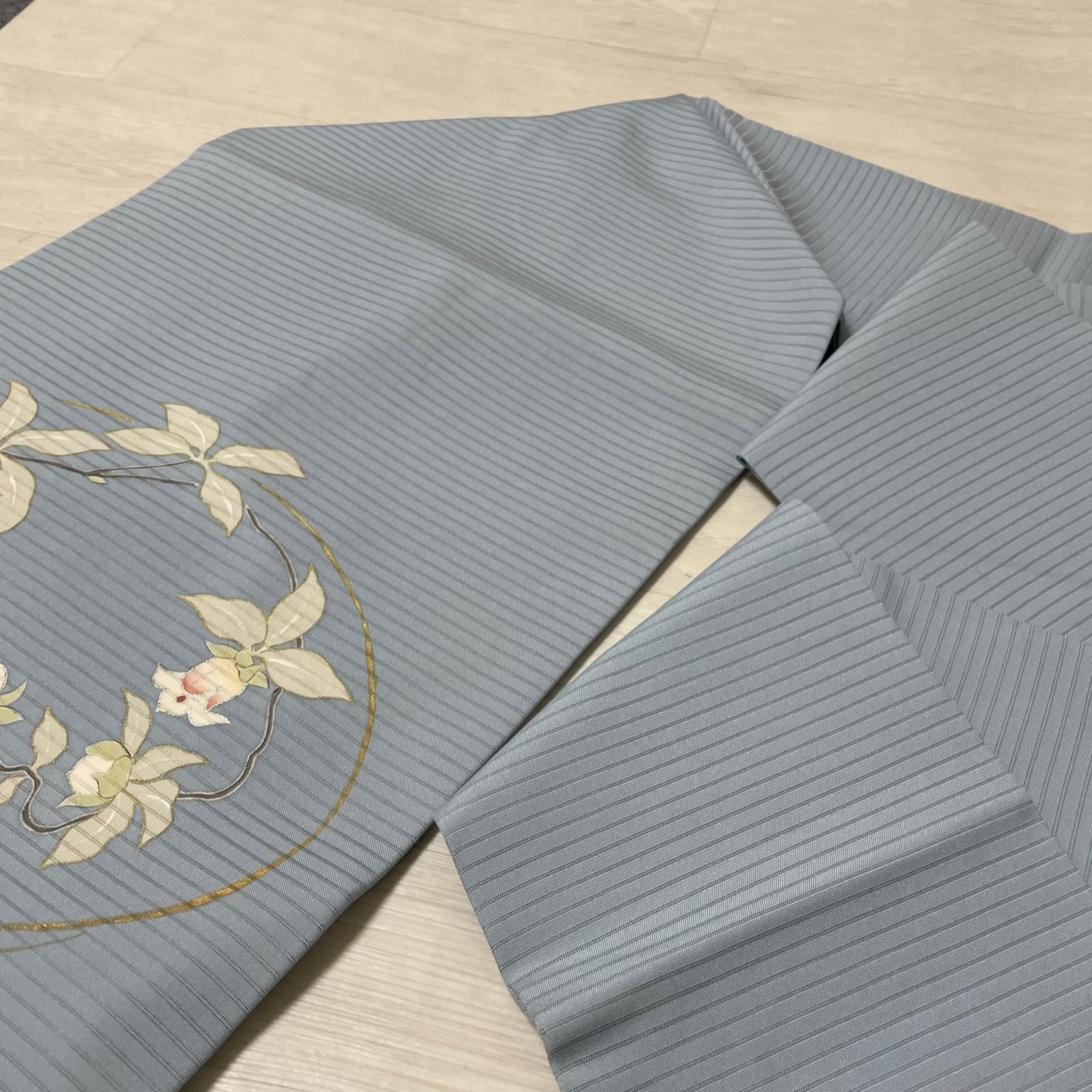 名古屋帯 絽塩瀬 上品な花模様 九寸 正絹 着物 X-3307 名古屋帯 絽塩瀬 上品な花模様 九寸 正絹 着物 X-3307