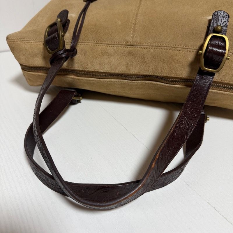 LAUREN RALPH LAUREN ローレンラルフローレン トートバッグ ベージュ スエード レザー 肩掛け B636