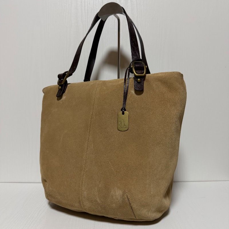 LAUREN RALPH LAUREN ローレンラルフローレン トートバッグ ベージュ スエード レザー 肩掛け B636