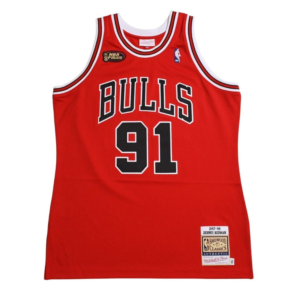 新品同様 Mitchell & Ness ミッチェル&ネス シカゴ ブルズ ゲームジャージ サイズ44(L) デニス ロッドマン 1997-98 NBA Finals 中古 4a002290