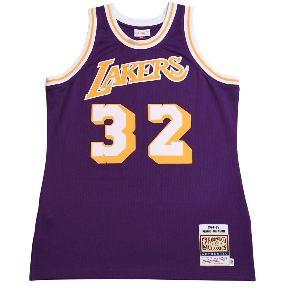 新品同様品 Mitchell&Ness ミッチェルアンドネス ロサンゼルスレイカーズ マジックジョンソン 1984−85 シーズンロード用 スウィングマンジャージ サイズL パープル イエロー 中古 4a002282 23,760円