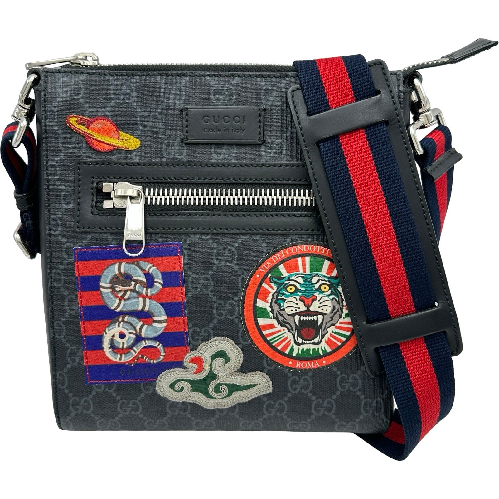 グッチ GUCCI クーリエパッチワークショルダー 547751 ブラック GGスプリーム レディース ショルダーバッグ
