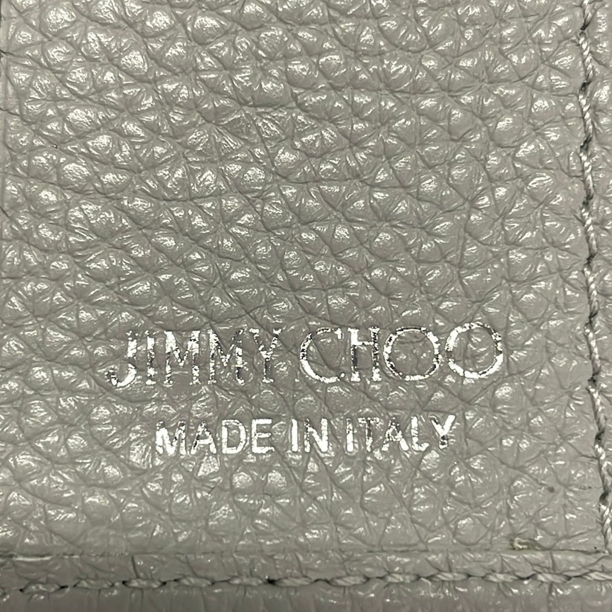 JIMMY CHOO(ジミーチュウ) キーケース美品 ネプチューン グレー 6連フック/スタッズ/スター(星)/ホログラムシールあり レザー