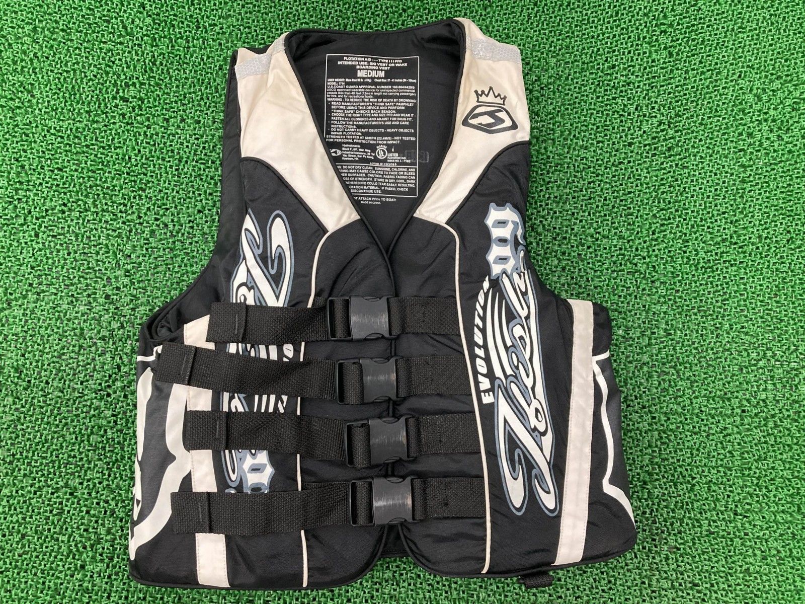 製 ライフジャケット 白/黒 J-FISH 社外 中古 Mサイズ フローティング