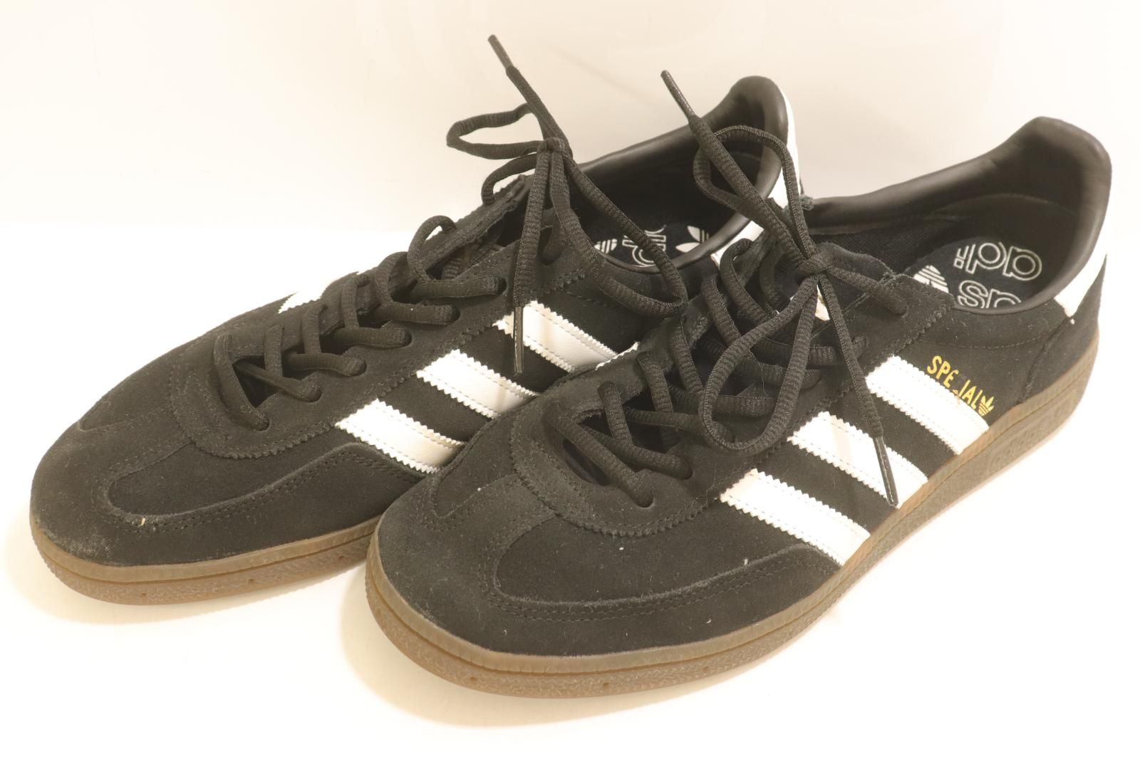 【中古】 adidas メンズスニーカー 28cm HANDBALL SPEZIAL adidas 28cm 黒 ブラック 白 ホワイト ロゴ
