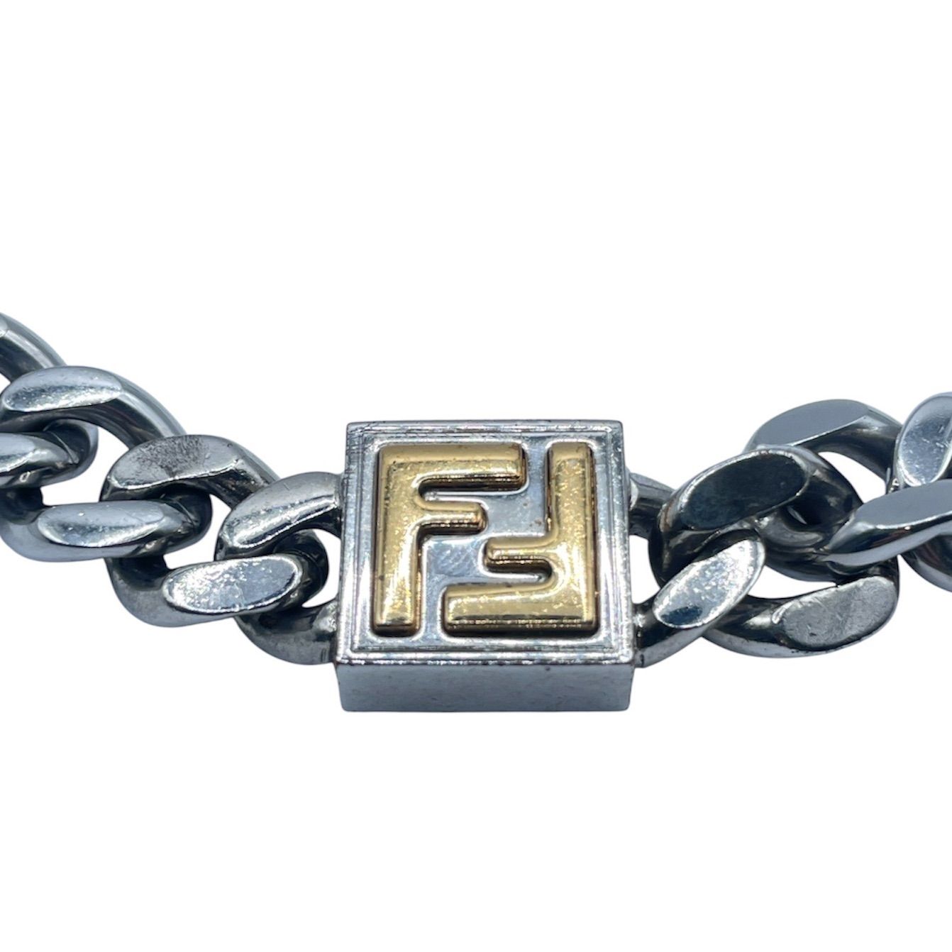 FENDI フェンディ FFモチーフ 7AJ293 メタル×GP ネックレス シルバー