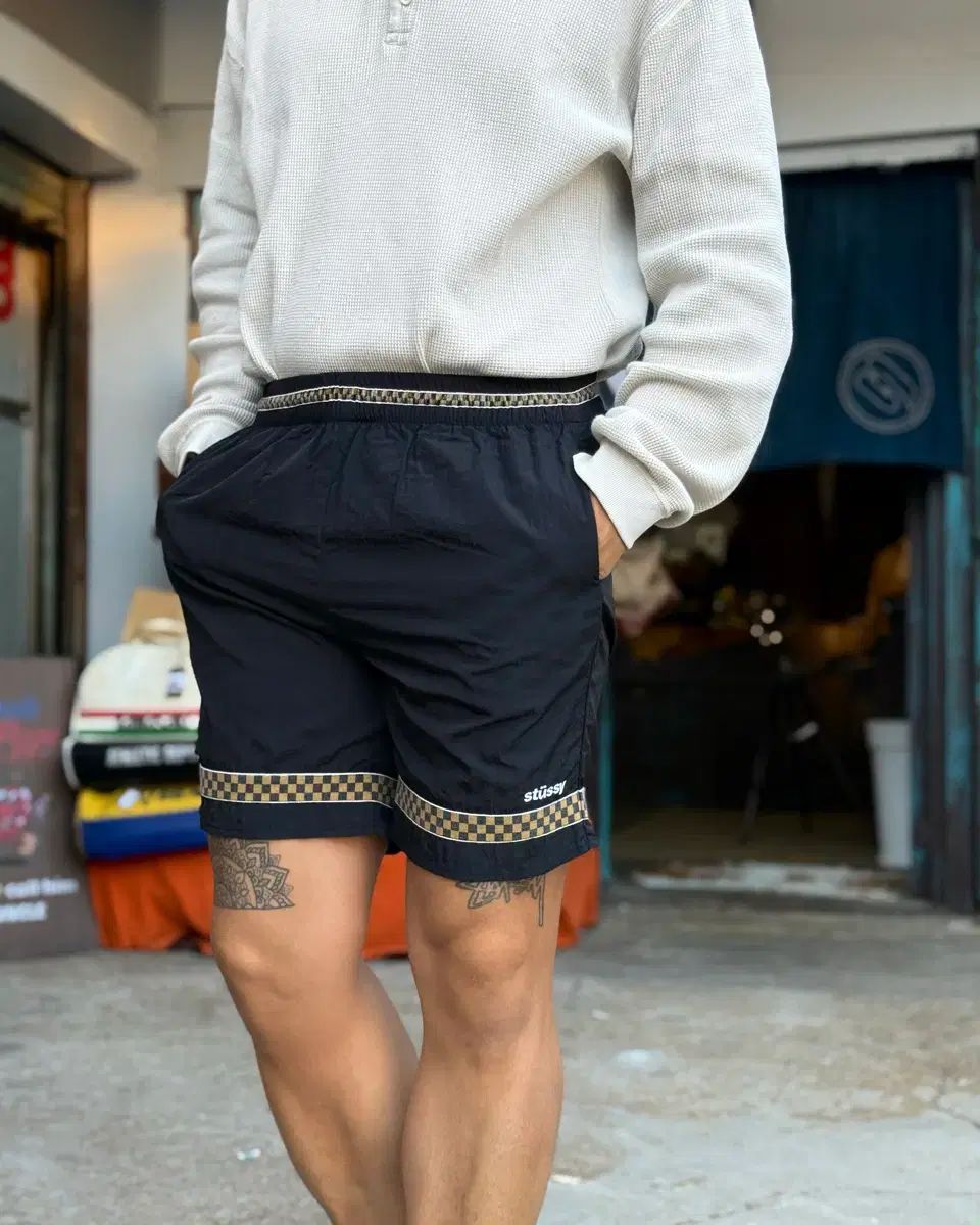 STUSSY ジャカード チェッカーボード パータン ショーツ S