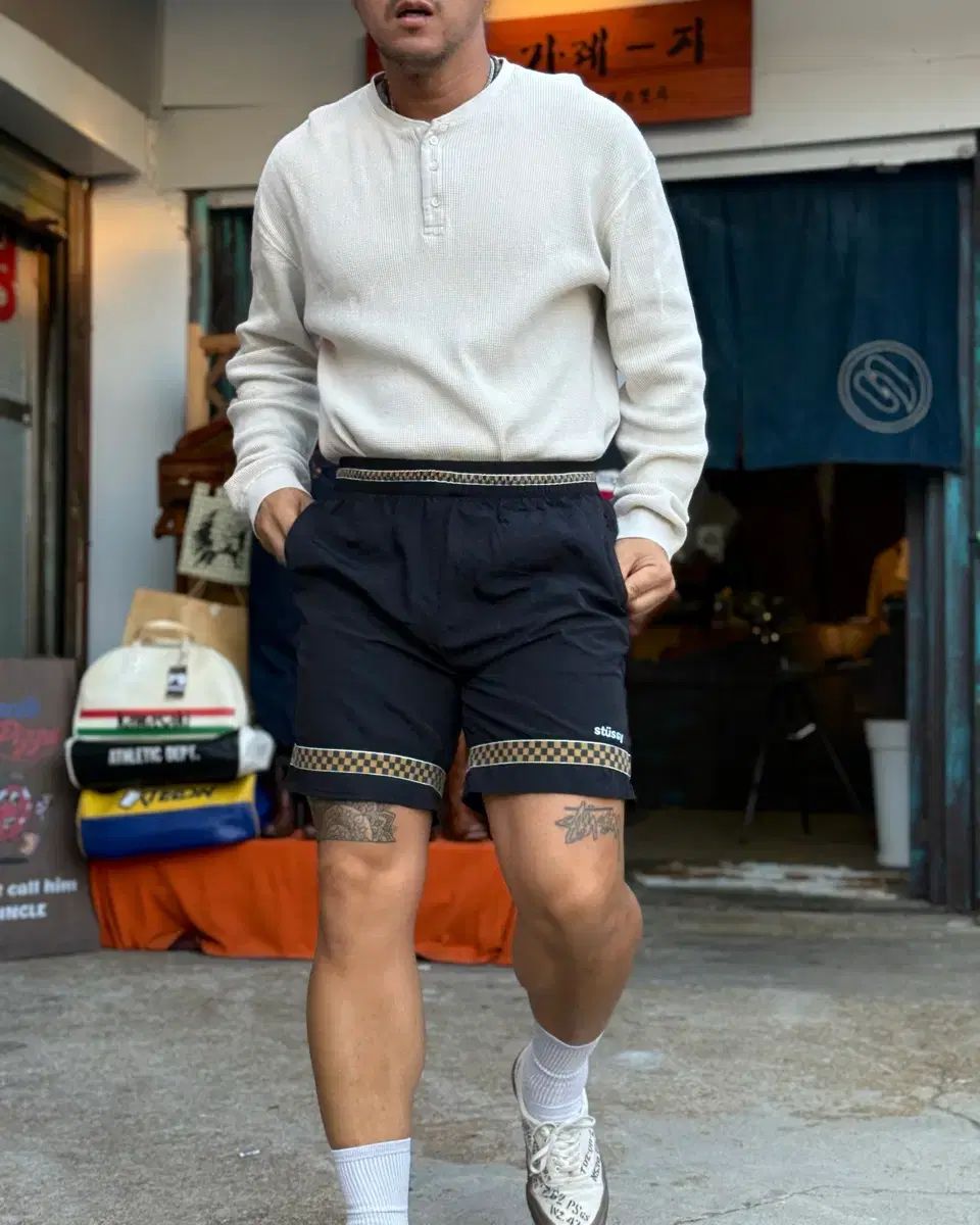 STUSSY ジャカード チェッカーボード パータン ショーツ S