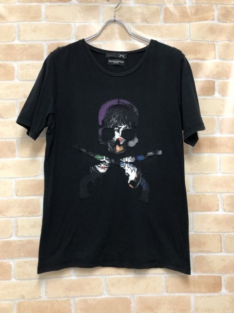 【中古】 mastermind JAPAN×roar マスターマインド Tシャツ スカル 二丁拳銃 KISSモチーフ ブラック 111444751