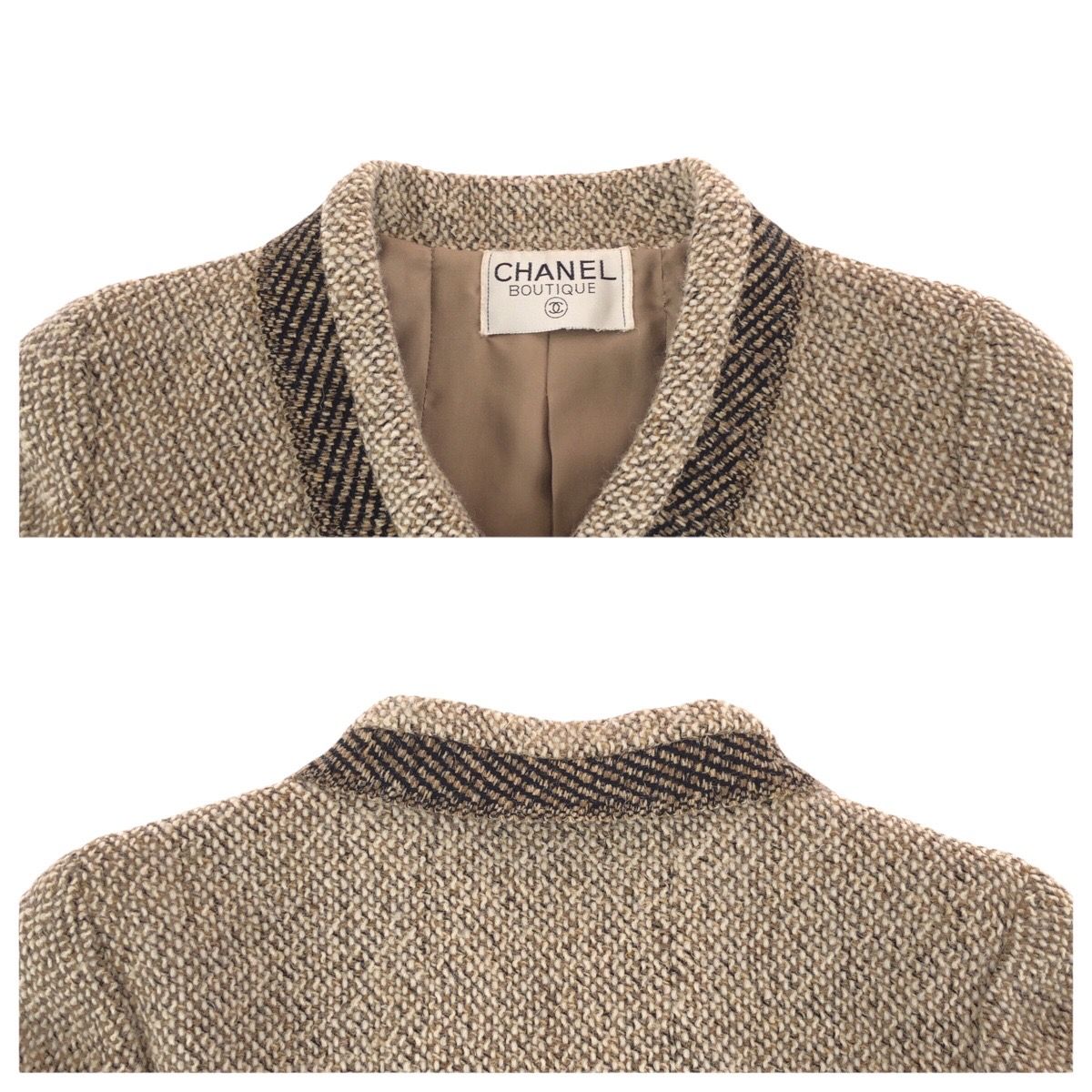 美品 CHANEL シャネル ヴィンテージ ココマーク マフラー付き ベージュ 