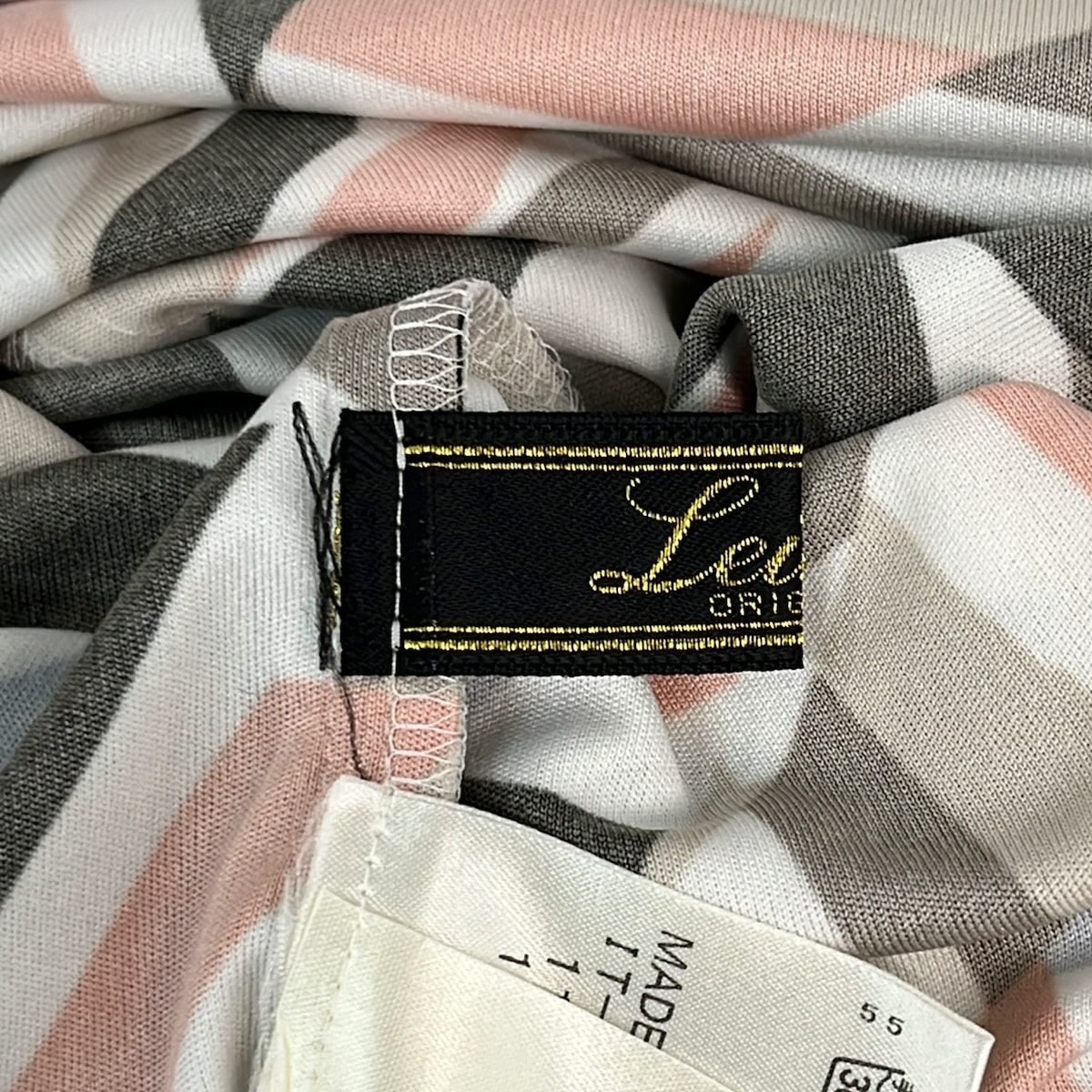 Leilian(レリアン) ワンピース サイズ11 M レディース美品 - ダークブラウン×白×ベージュ クルーネック/七分袖/ミニ