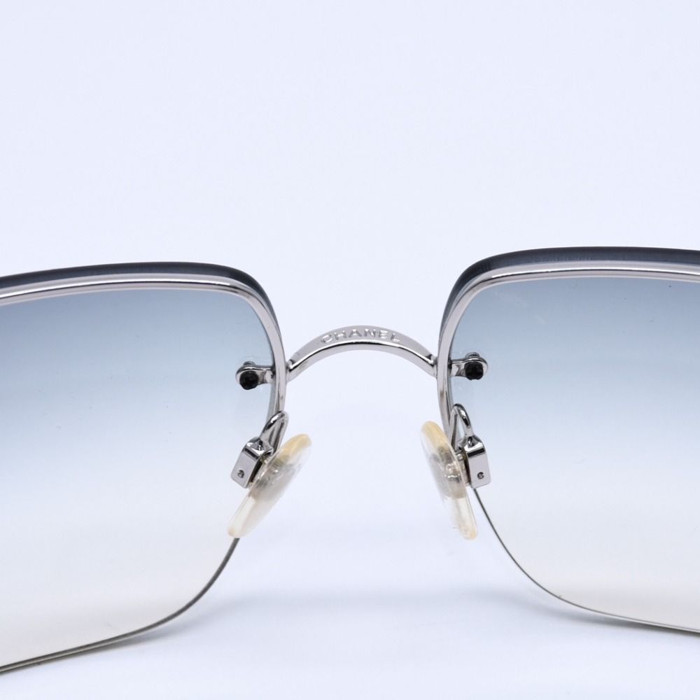 極美品 CHANEL シャネル リムレス ホワイトテンプル 4107-B サングラス