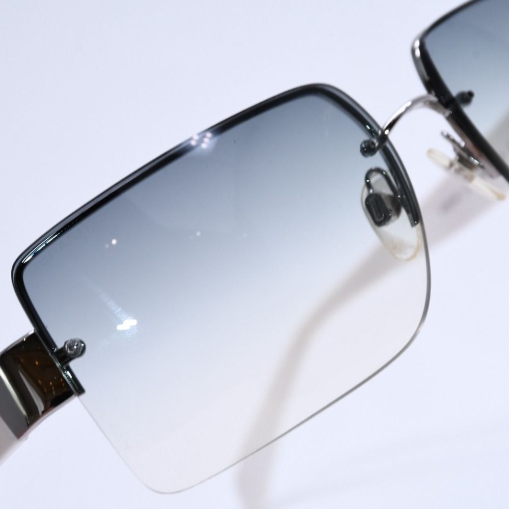 極美品 CHANEL シャネル リムレス ホワイトテンプル 4107-B サングラス