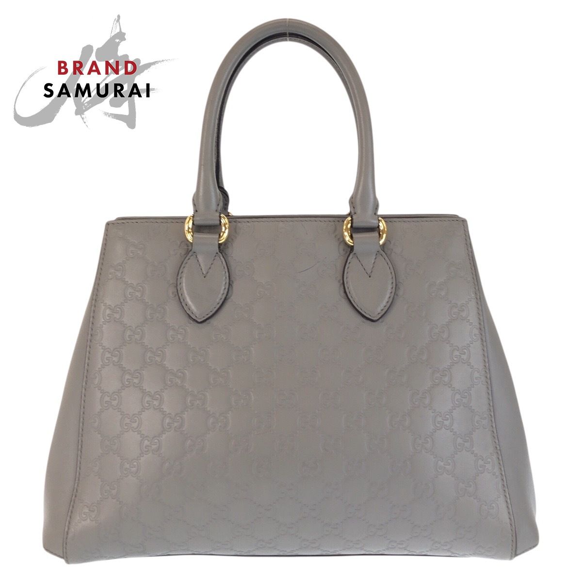 GUCCI グッチ グッチシマ グレー ゴールド金具 レザー 453704 トートバッグ ハンドバッグ レディース 602524【中古】
