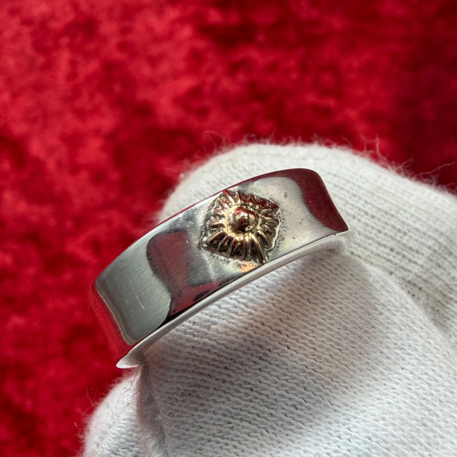 ARIZONA SILVER刻印 メンズリング 指輪アリゾナ 太陽 モチーフ 美品 太陽神 リング12.5号 SILVER×K18 9.2g アリゾナフリーダム