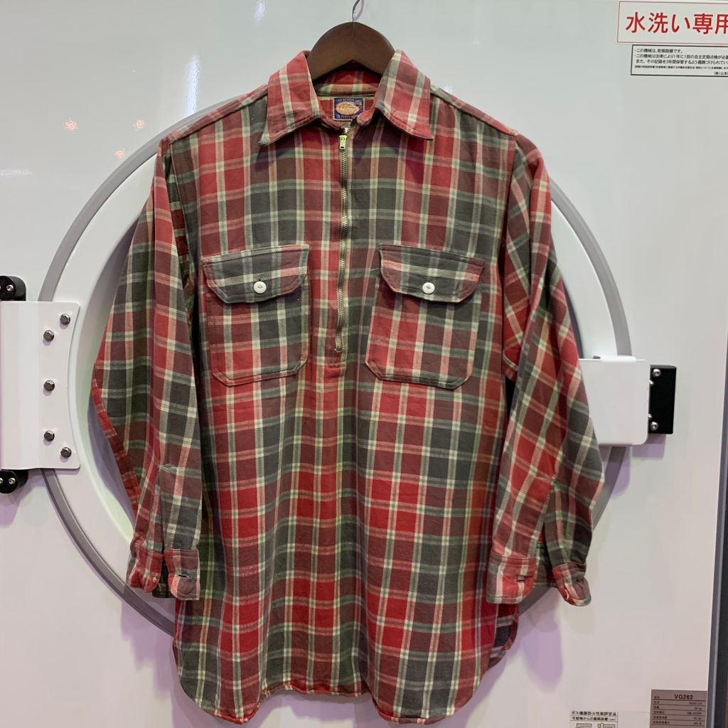 40's O'Kay Pulover プルオーバー Nel ネル Shirt シャツ Chinstrap コの字留めジップ マチ付き TALON タロン Zip ジップ No.SP003 46,200円