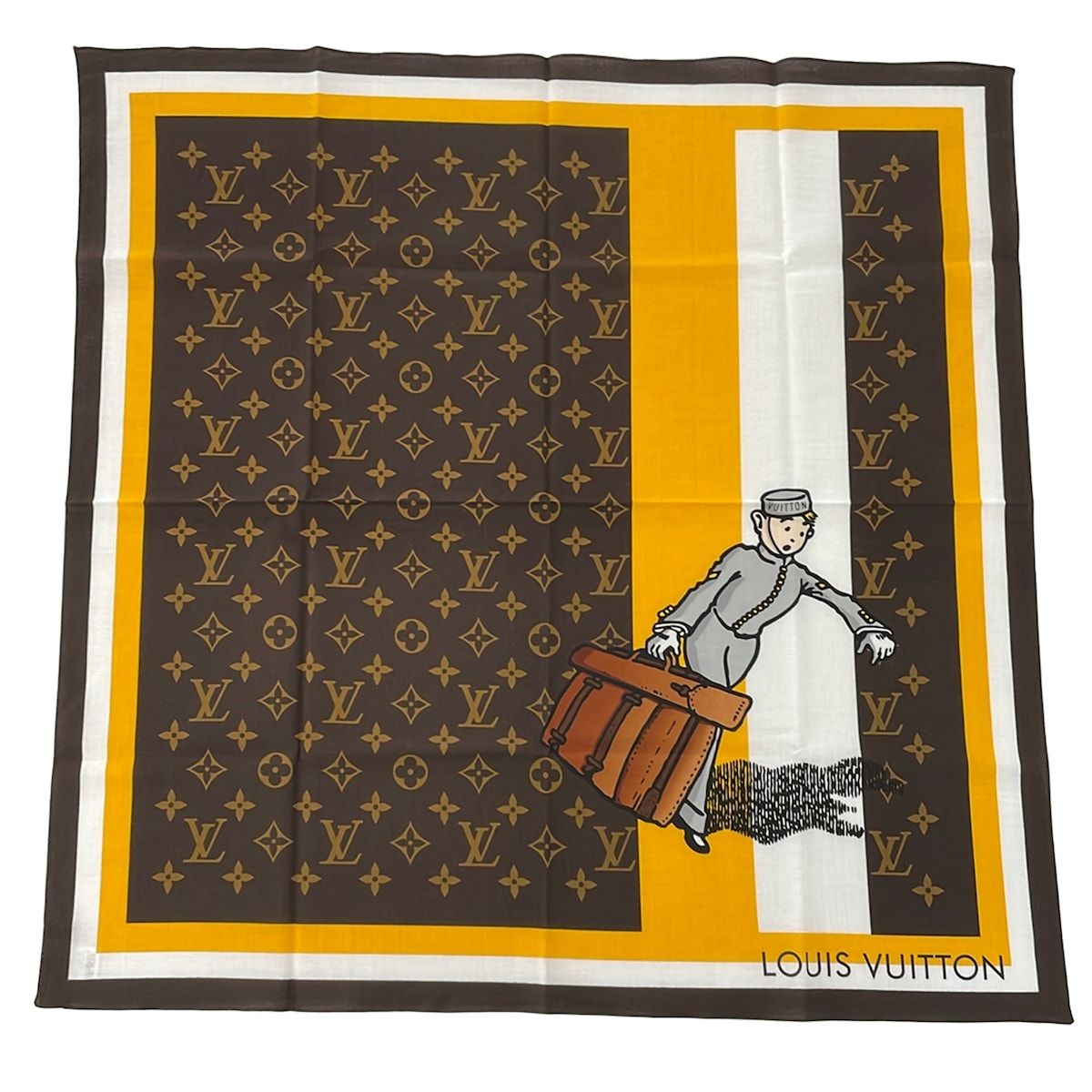 LOUIS VUITTON(ルイヴィトン) ハンカチ モノグラムグルーム美品 レディースバンダナ M72129 イエロー