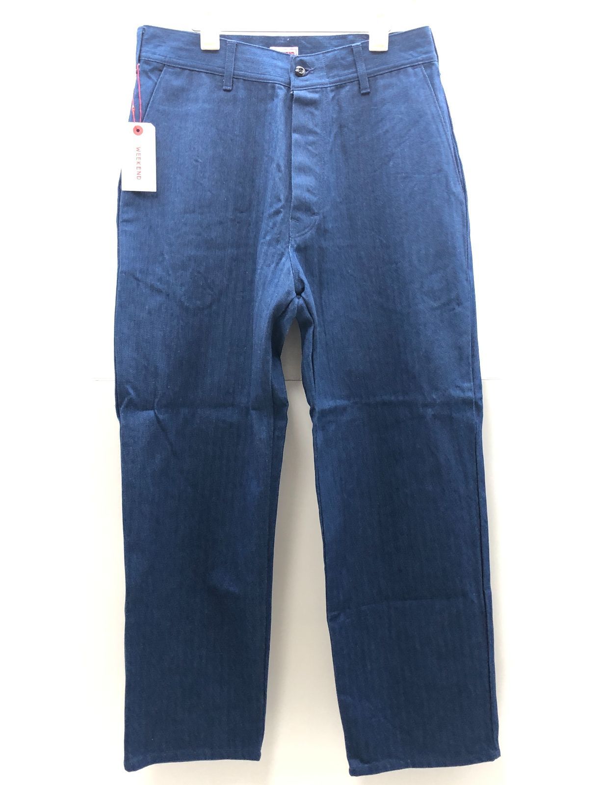 【タグ付き/美品】WEEKEND ウィークエンド デニムパンツ M ネイビー 綿 ボタンフライ 日本製 SGSF26-2066