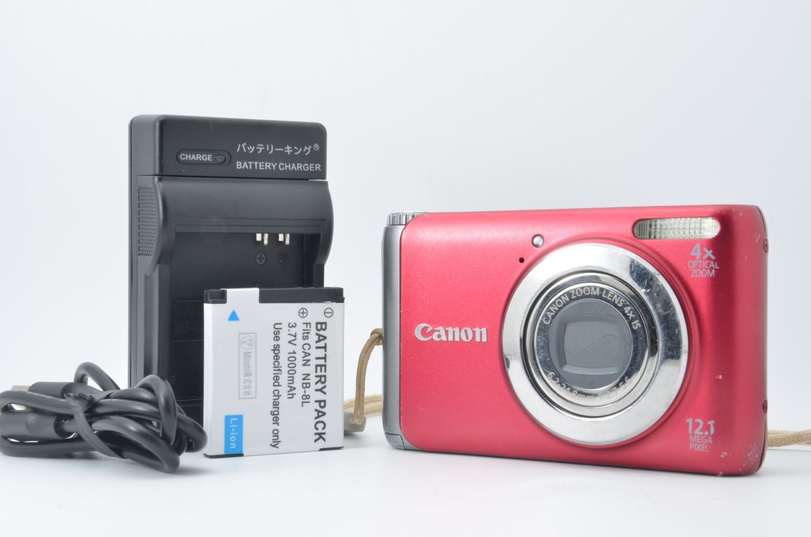☆動作品☆ キヤノン CANON POWERSHOT A3100 IS レッド コンパクト