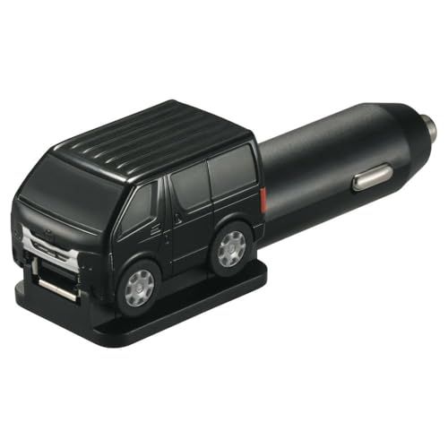 R◆カーメイト 車用 カーチャージャー 【 USB-A ハイパワー 2.4A 】 クルマ型 USB チャージャー ハイエース 200系 ブラック NZ889 fd6b1412