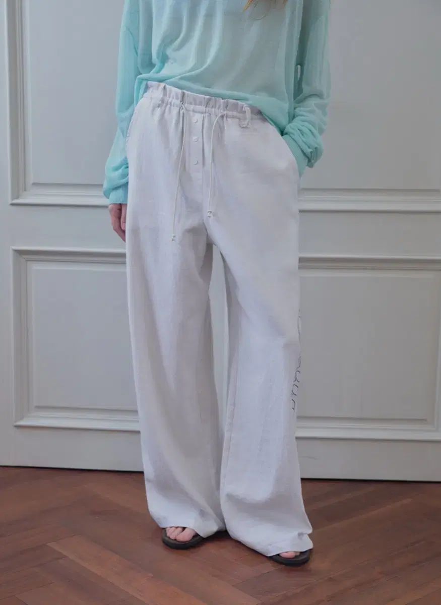 新品) シータ Signature Logo Linen Wide Pants
