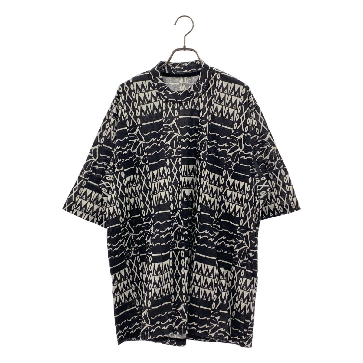 m's braque / エムズブラック | シルク混 モックネック Tシャツ | L | ブラック | メンズ