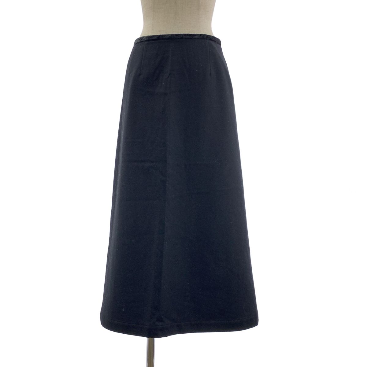 tricot COMME des GARCONS / トリココムデギャルソン | AD1994 | 縮絨 ウール ベルベットパイピング ラップスカート | S | ブラック | レディース