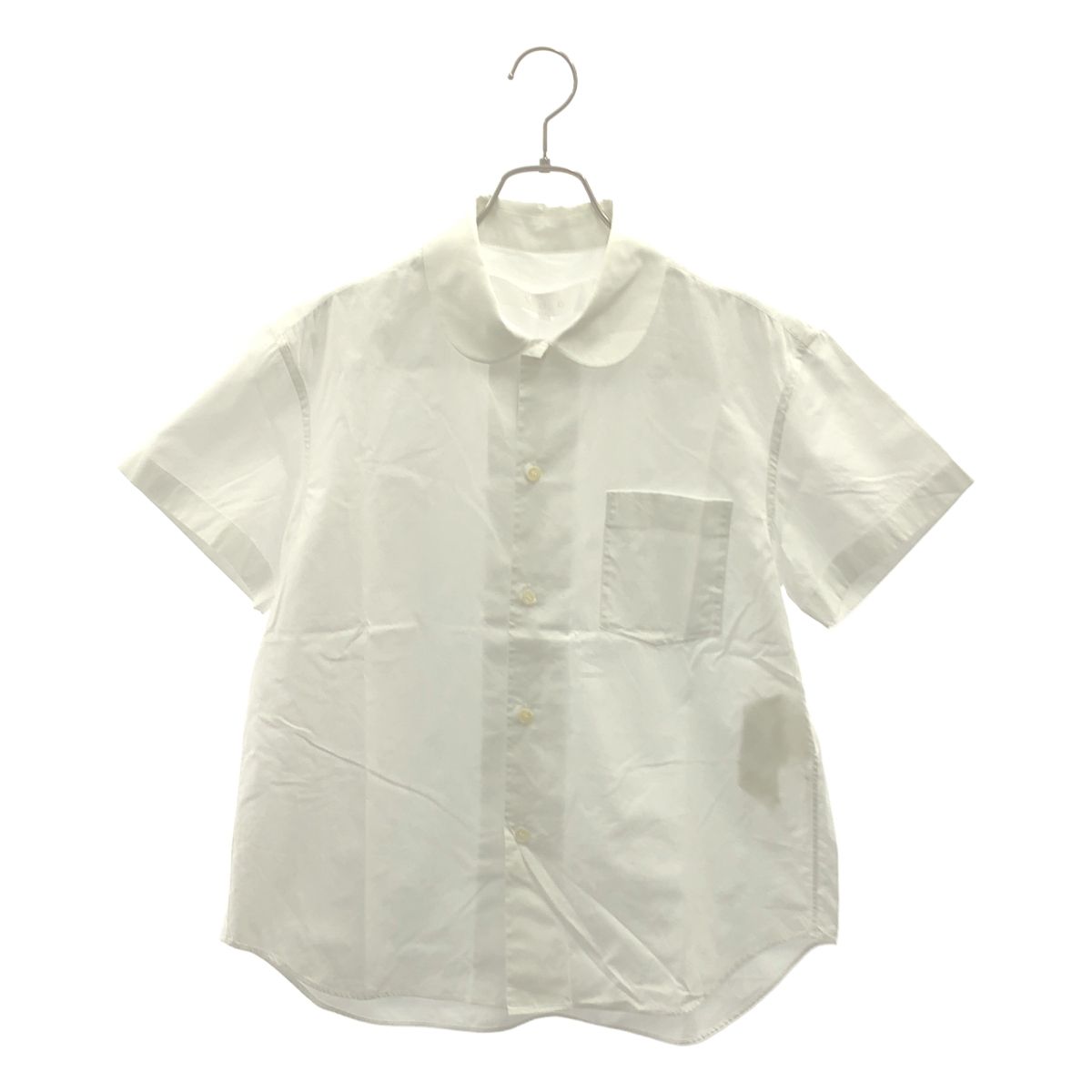 【美品】 tao COMME des GARCONS / タオコムデギャルソン | 2023SS | 綿ブロード 丸衿 半袖ブラウス | L | ホワイト | レディース