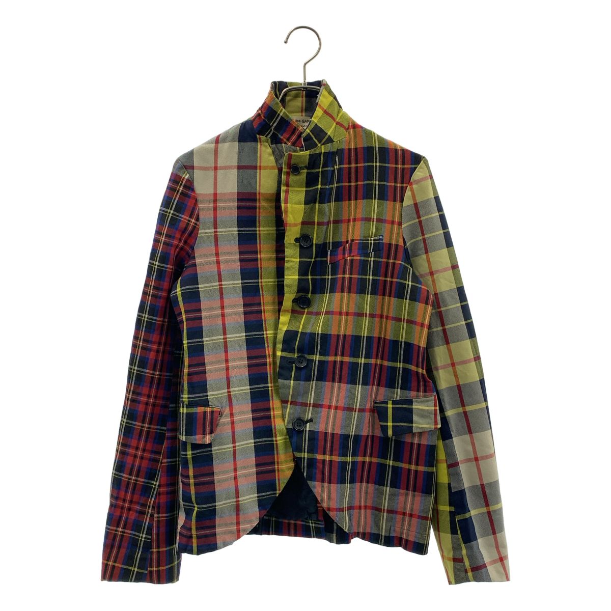 COMME des GARCONS COMME des GARCONS / コムコム | 2007AW | ポリエステル タータンチェック 製品加工 シングルブレスト ジャケット | S | マルチカラー | レディース