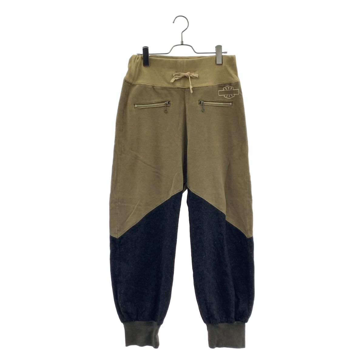 KAPITAL / キャピタル | 異素材切替 再構築 スウェットパンツ | S | カーキ | メンズ