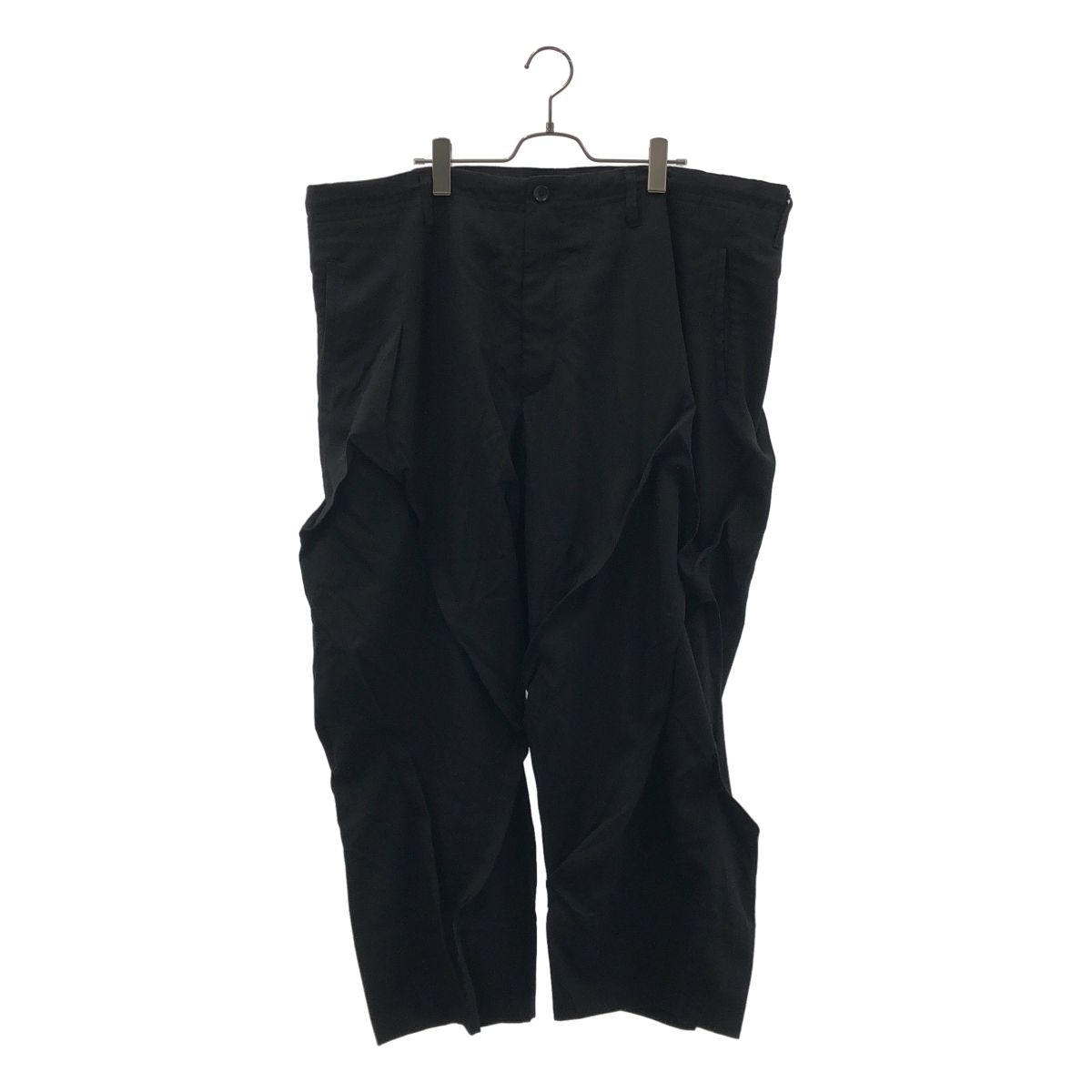 YOHJI YAMAMOTO POUR HOMME / ヨウジヤマモトプールオム | 2023SS | ウール シワギャバ ランダムタックパンツ | 2 | ブラック | メンズ