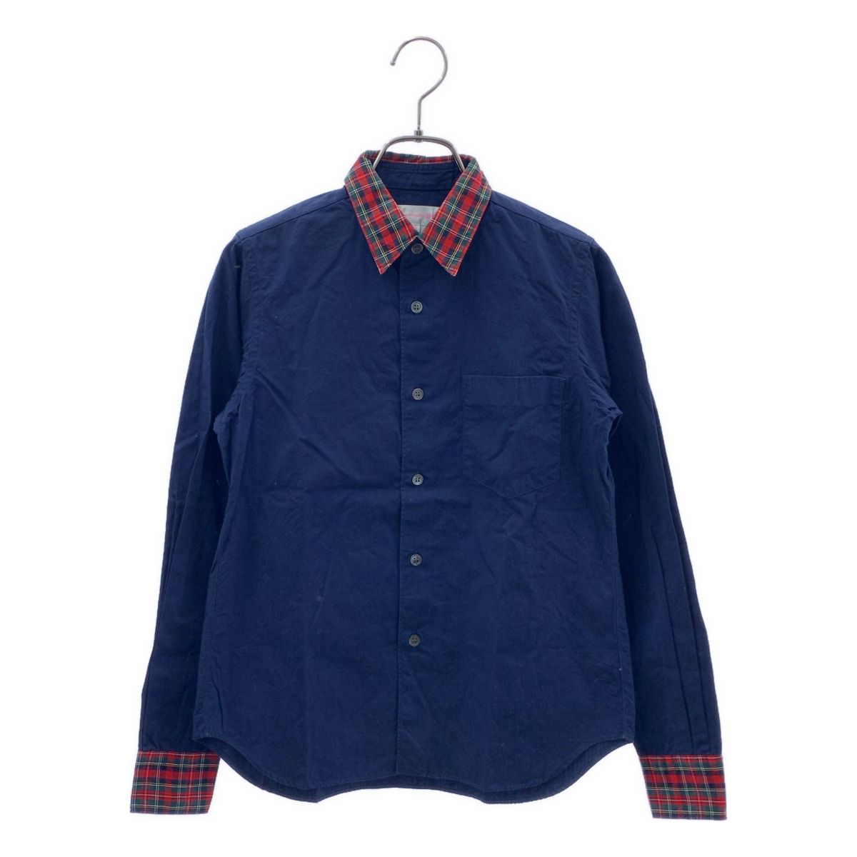 COMME des GARCONS SHIRT girl / コムデギャルソンシャツガール | タータンチェック切替 シャツ ブラウス | XS | ネイビー | レディース