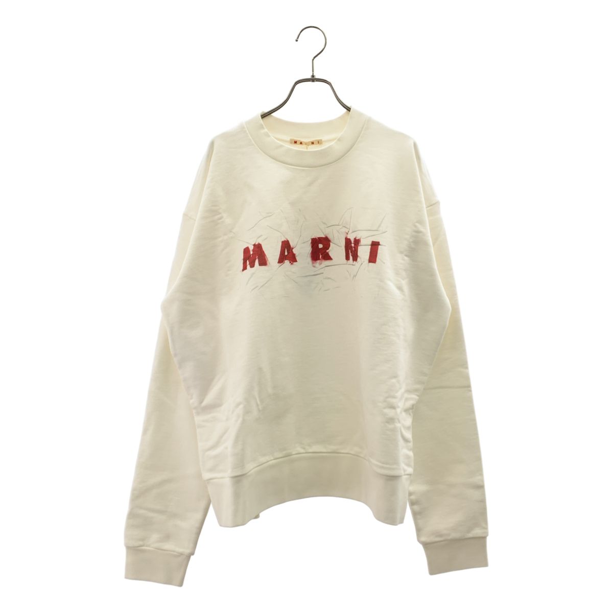 【新品】 MARNI / マルニ | オーガニックコットン ロゴ スウェット | 48 | NATURAL WHITE / ナチュラル | メンズ
