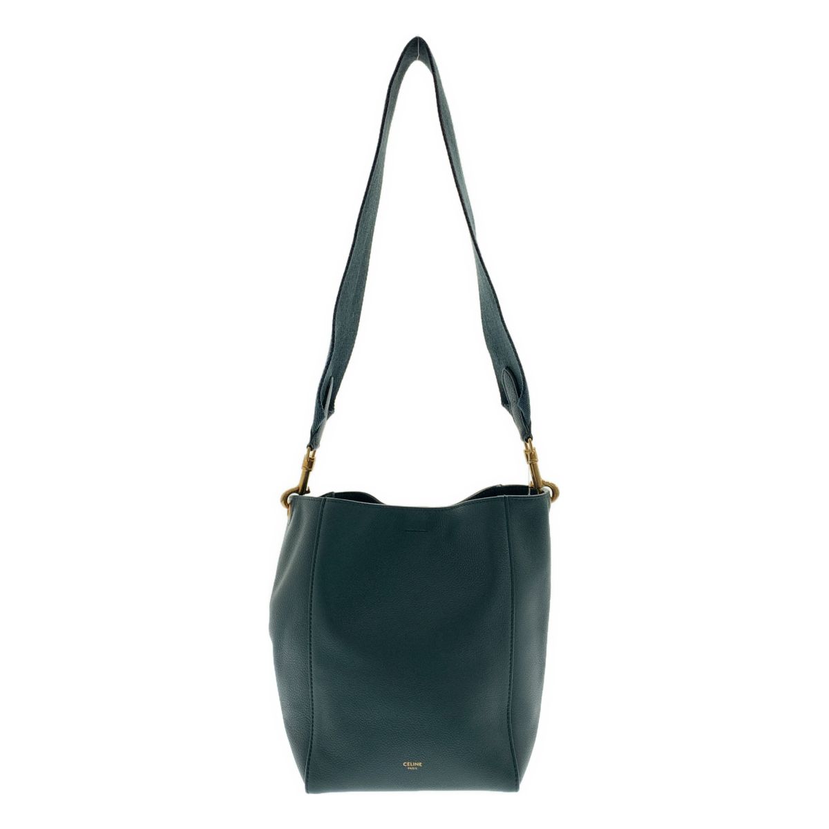 【美品】 CELINE / セリーヌ | サングル バケット ショルダーバッグ | グリーン | レディース
