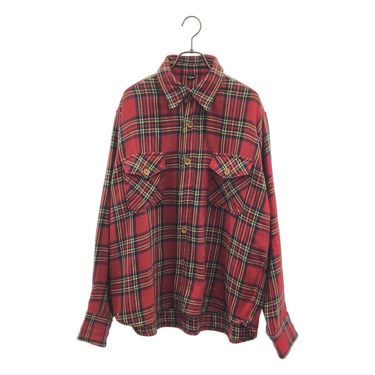 【美品】 45r / フォーティファイブアール | ジンバブエコットンのざっくりネル908オーシャンシャツ | 3 | レッド | レディース