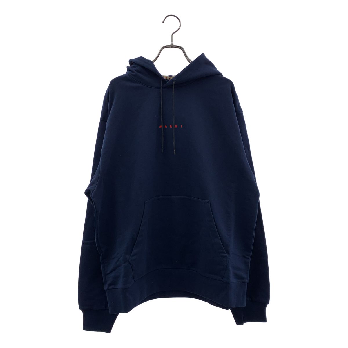 【新品】  MARNI / マルニ | ミニロゴ プリント オーガニックコットン フーディー | 48 | BLUE KYANITE / ネイビー | メンズ 新品】 MARNI / マルニ | ミニロゴ プリント オーガニックコットン
