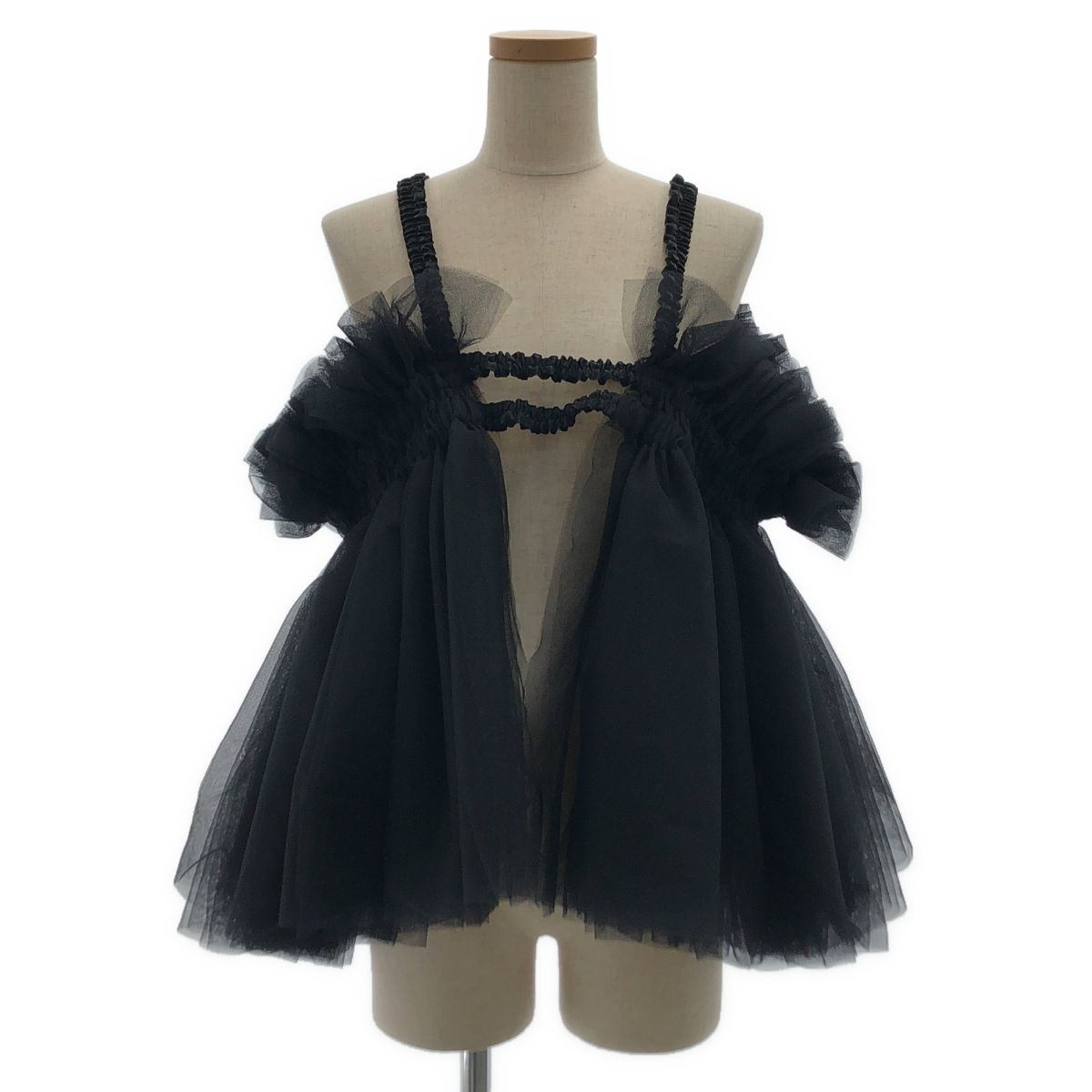 【美品】 noir kei ninomiya / ノワールケイニノミヤ | 2024AW | フリル装飾 チュール ビスチェ | S | ブラック | レディース