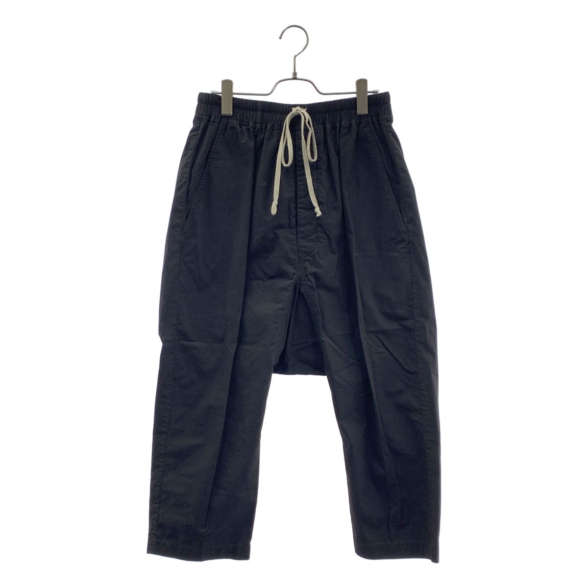 Rick Owens / リックオウエンス | 2024SS | Drawstring Cropped Woven Pants クロップドパンツ | 48 | ブラック | メンズ