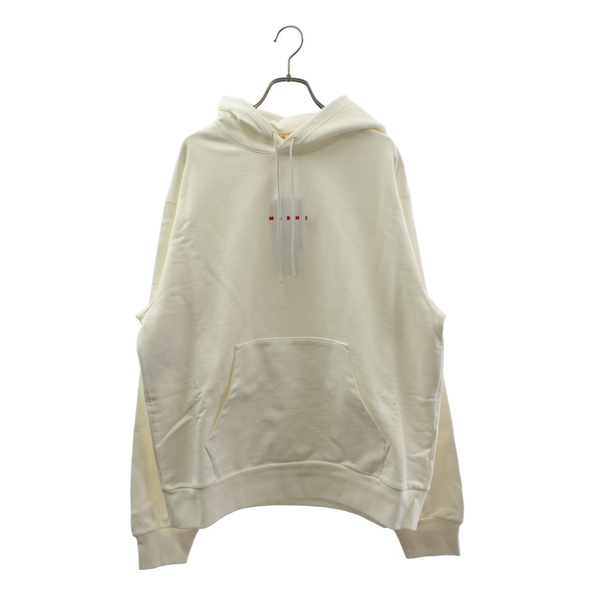 【新品】 MARNI / マルニ | ミニロゴ プリント オーガニックコットン フーディー | 46 | NATURAL WHITE / ナチュラル | メンズ
