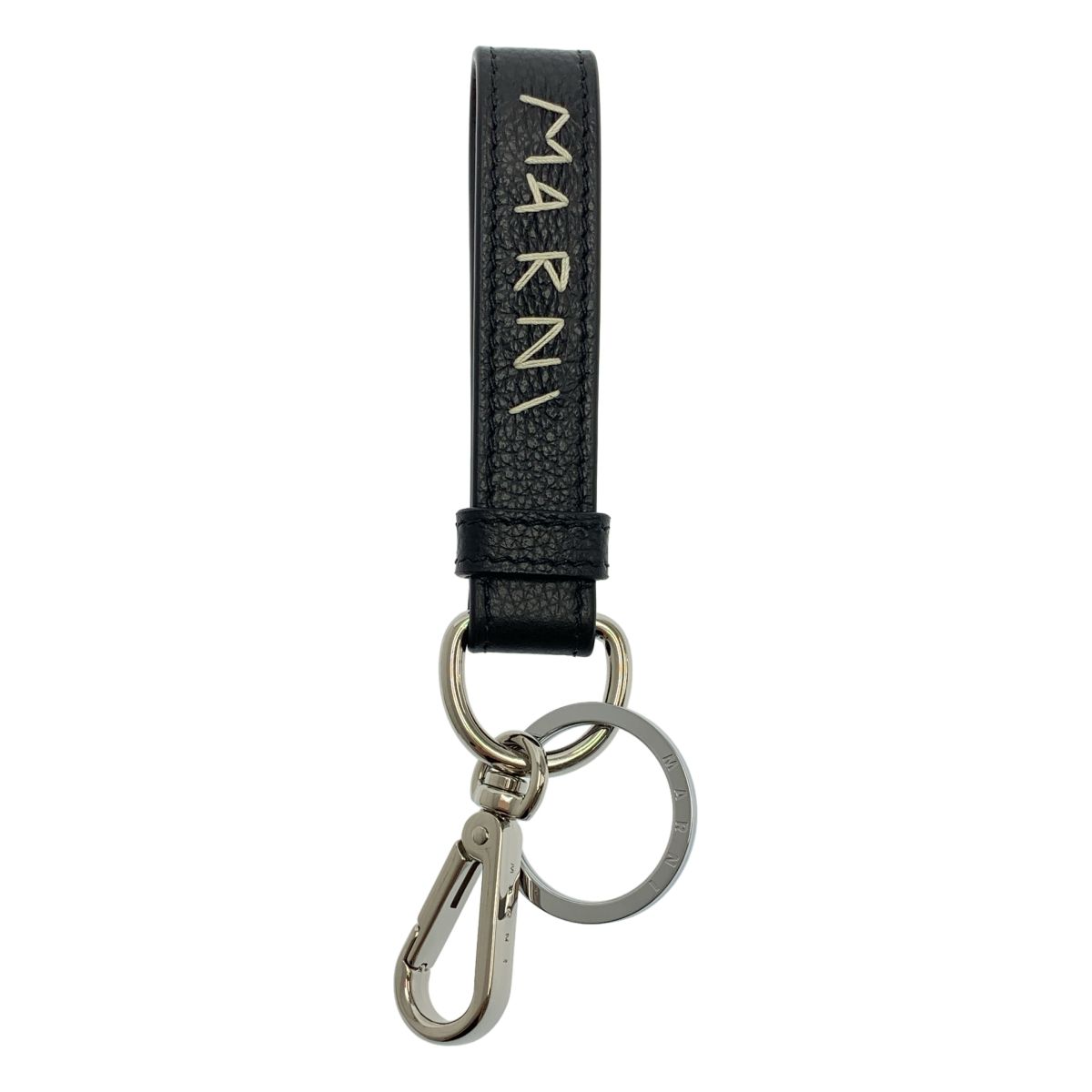 【新品】 MARNI / マルニ | レザー ステッチロゴ キーリング | UNI | ブラック
