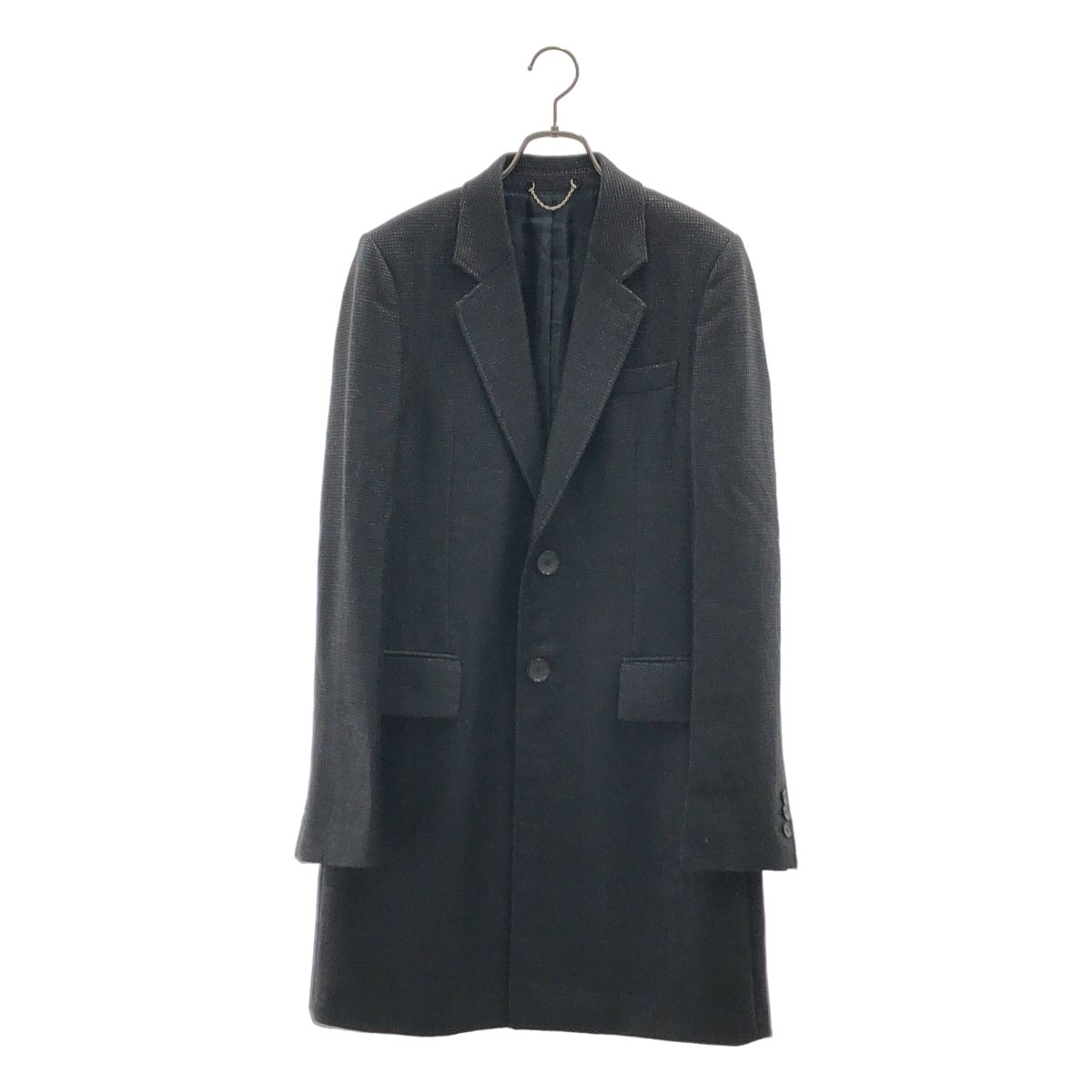 BALENCIAGA / バレンシアガ | 2008AW | コットン レーヨン混 ツイード チェスターコート | 46 | ブラック | メンズ