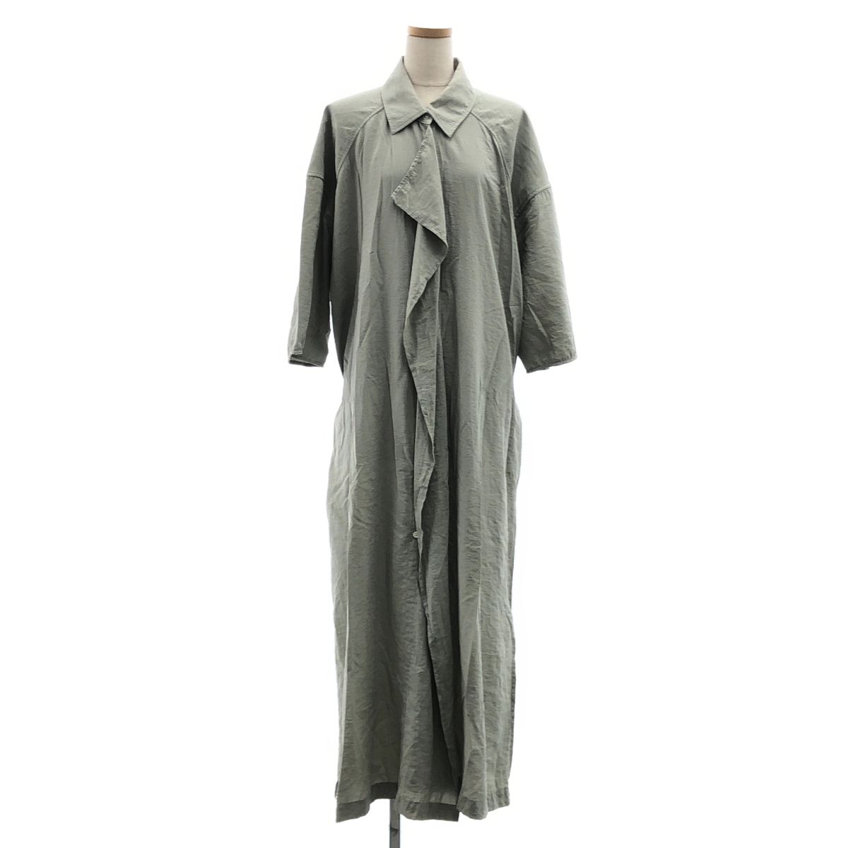 LEMAIRE / ルメール | シルク オーバーシルエット シャツ ワンピース | M | グレー系 | レディース