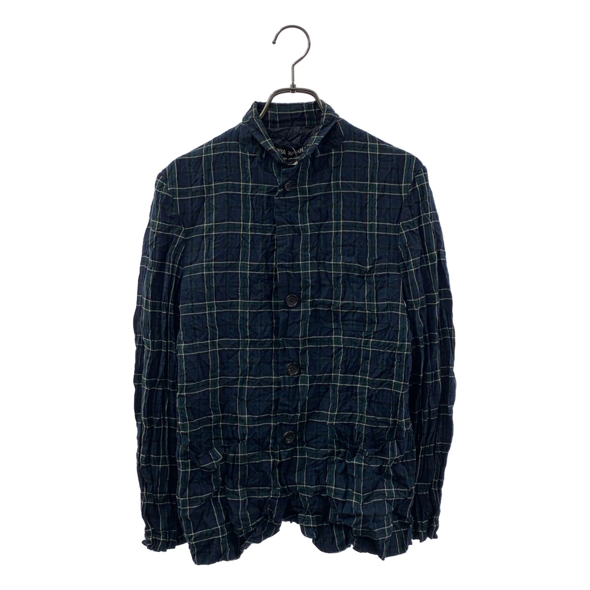JUNYA WATANABE COMME des GARCONS / ジュンヤワタナベ | 2008SS | シワ加工 チェック シャツジャケット | SS | グリーン/ネイビー | レディース