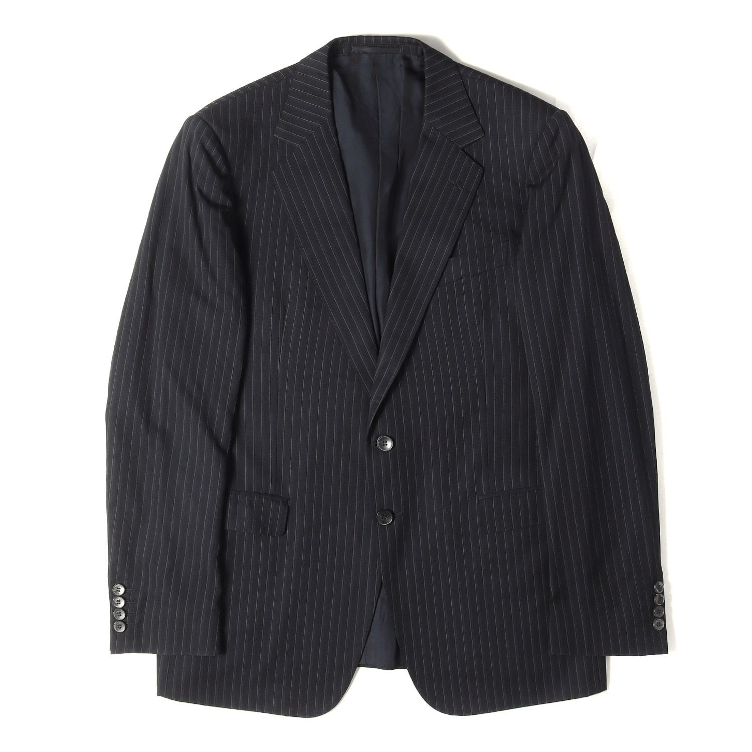 GUCCI グッチ ジャケット ブラック 黒 サイズ:52 | ピンストライプ ノッチドラペル 2B ウール テーラードジャケット | アウター ブレザー 上着 | イタリア製【メンズ】【中古】