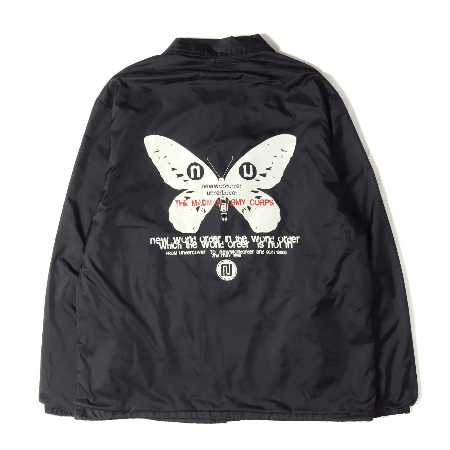 UNDERCOVER アンダーカバー ジャケット ブラック 黒 サイズ:M | 98SS NW.O / NEW WORLD ORDER バタフライ ナイロン コーチジャケット | アウター ブルゾン 上着【メンズ】【中古】