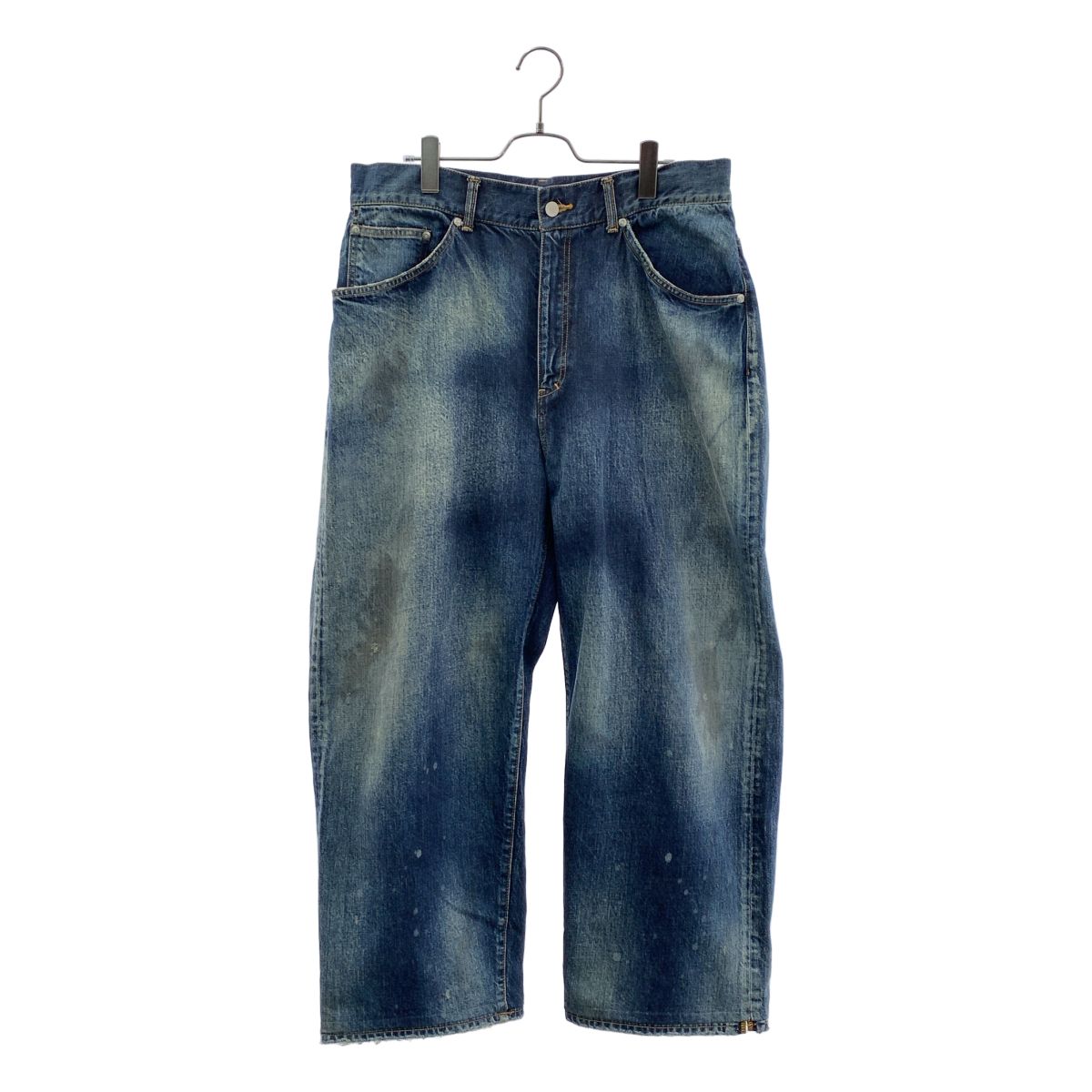 ANCELLM / アンセルム | TAPERED 5P DENIM PANTS / ダメージ加工 ワイド デニムパンツ | 3 | インディゴ | メンズ