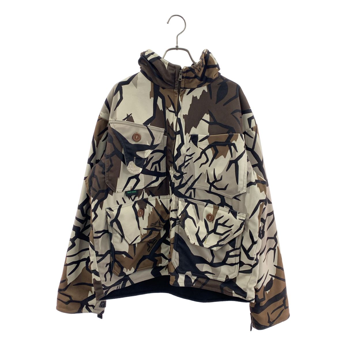 DAYONE CAMOUFLAGE / デイワンカモフラージュ | トライバルカモ ハイネック フリースジャケット | L | カーキ | メンズ DAYONE CAMOUFLAGE / デイワンカモフラージュ | トライバルカモ