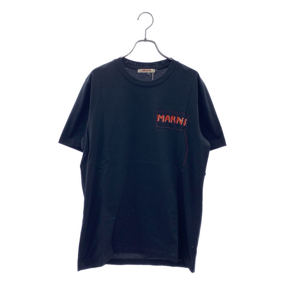 【新品】 MARNI / マルニ | オーガニックコットン ロゴパッチ Tシャツ | 48 | BLACK / ブラック | メンズ