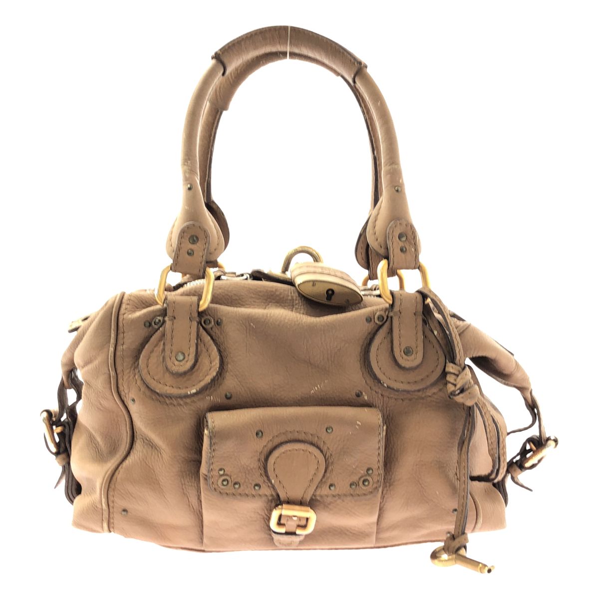 Chloe / クロエ | Paddington / パディントン レザー ロゴ カデナ ハンドバッグ | ブラウン | レディース